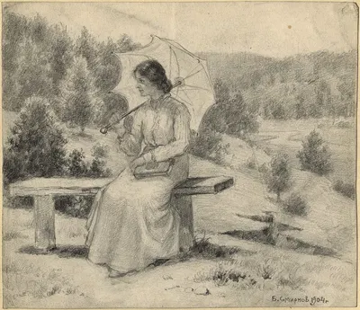 At a Dacha (Seasonal Home) near the River Irkut. by Борис Васильевич Смирнов, 1904 — digital art print download