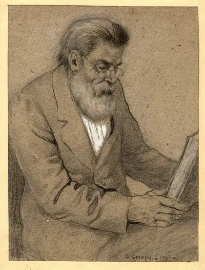 Elderly Doctor at a Resettlement Point in Irkutsk. by Борис Васильевич Смирнов, 1904 — digital art print download