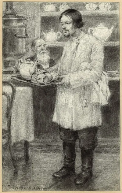 In an Inn on the Outskirts of Krasnoyarsk. by Борис Васильевич Смирнов, 1904 — digital art print download