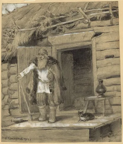 Village Sorcerer in the Ural Area. Village of Novoabdulino. by Борис Васильевич Смирнов, 1904 — digital art print download