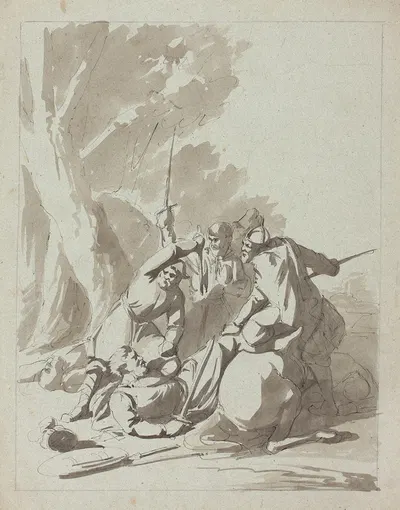 Death of Jaunutis, son of Gediminas by Ignacy Gierdziejewski, 1850 — digital art print download