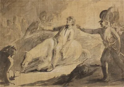 Kościuszko wounded in the Battle of Maciejowice by Ян Кшиштоф Дамель, 1812-1813 — digital art print download