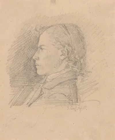 Bust of a young man in profile by Johannes Graf — digital art print download