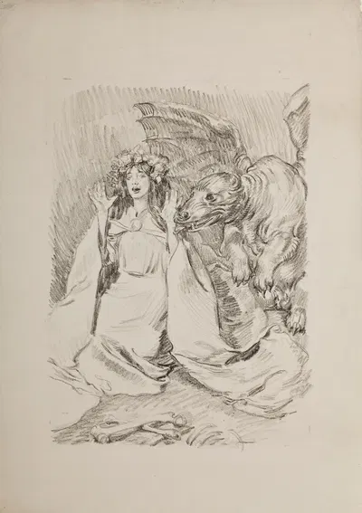 Scared Princess by Józef Mehoffer, 1908 — digital art print download