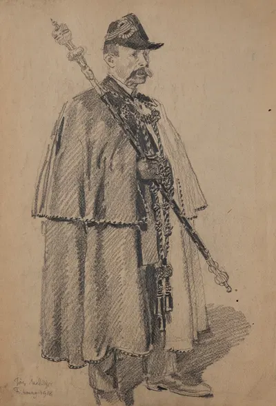 Strażnik Nicolas Cuennet by Józef Mehoffer, 1918 — digital art print download