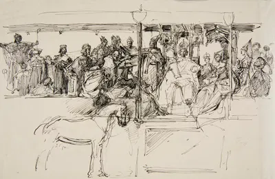 Szkic do kompozycji 'Świetność Czech' by Józef Mehoffer, 1891 — digital art print download