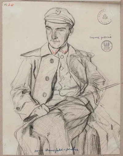 Portret Bronisława Mansperla , ps. 'Haber', podporucznika Legionów Polskich by Леопольд Готлиб, 1916 — digital art print…