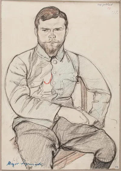 Portret Michała Żymierskiego, majora piechoty Legionów Polskich by Леопольд Готлиб, 1915 — digital art print download
