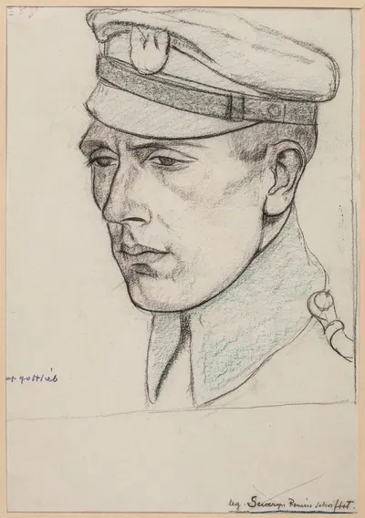 Portret Seweryna Romina, pisarza i żołnierza Legionów Polskich by Леопольд Готлиб, 1917 — digital art print download