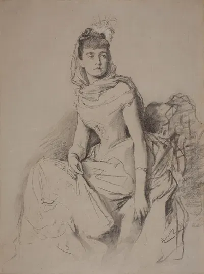 Portrait of Helena Modrzejewska as Adrienne Lecouvreur by Leopold Horowitz, 1888 — digital art print download
