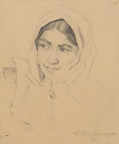Bust of a Woman (Gypsy) by Мария Класс-Казановская, 1891 — digital art print download