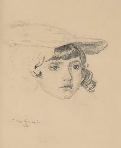 Head of a Child in a Beret by Мария Класс-Казановская, 1895 — digital art print download