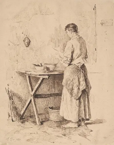 In a Country House by Мария Класс-Казановская, 1883 — digital art print download