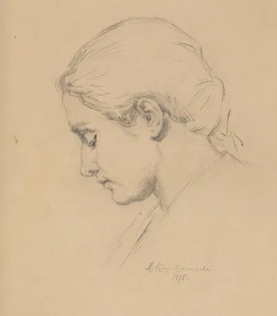 Profile of a Young Woman by Мария Класс-Казановская, 1895 — digital art print download
