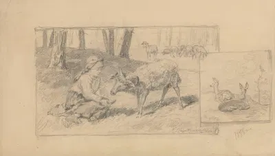 Shepherdess by Мария Класс-Казановская, 1898 — digital art print download