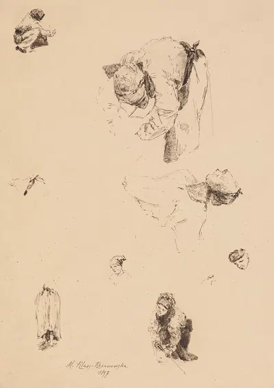 Studies of a Peasant Woman by Мария Класс-Казановская, 1897 — digital art print download
