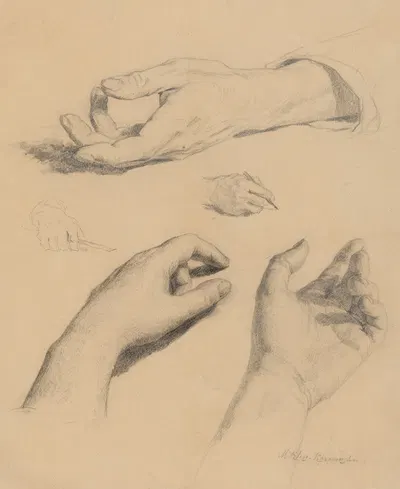 Studies of Hands by Maria Klass-Kazanowska — digital art print download