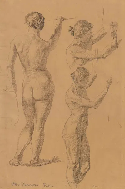 Female nudes by Отто Грейнер, 1891 - 1915 — digital art print download