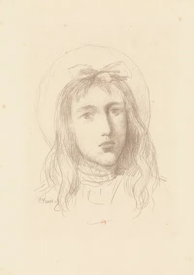 Tête de jeune fille by Пьер Пюви де Шаванн, 1896 — digital art print download