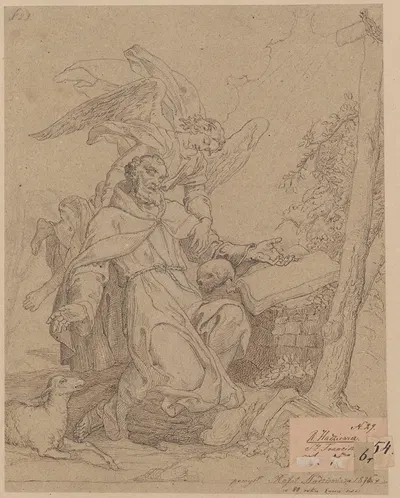 Saint Francis receiving the stigmata by Рафаł Хадзевич, 1850 - 1876 — digital art print download