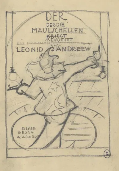 Der, der Maulschellen bekommt nach Leonid Andreew by Serge Choubine, 1930 — digital art print download