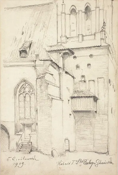 St. Barbara’s Church in Gdansk by Tadeusz Cieślewski, 1909 — digital art print download