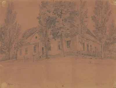 Stary dwór w Chruszczynie by Войцех Герсон, 1852 — digital art print download