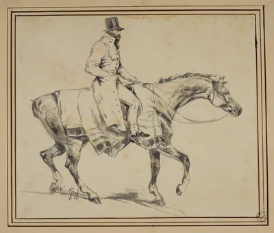 Study of a horse rider by Войцех Коссак, 1886 — digital art print download