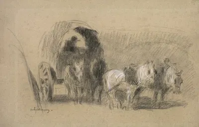 A Miller's Carriage by Альбер Шарль Лебур, c. 1895 — digital art print download