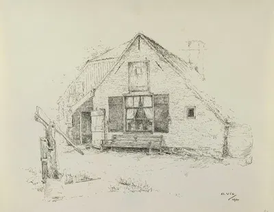 Bergen; Nachtegalenlaantje, atelier en woning kunstenaar by Дирк Вис, 1941 — digital art print download