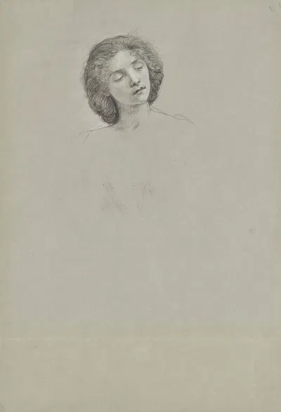Study of a girl's head for 'Helena and Hermia' by Эдвард Джон Пойнтер — digital art print download