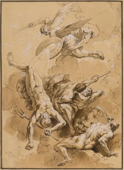 Fall of the Rebel Angels by Франческо Фонтебассо, 1736 — digital art print download