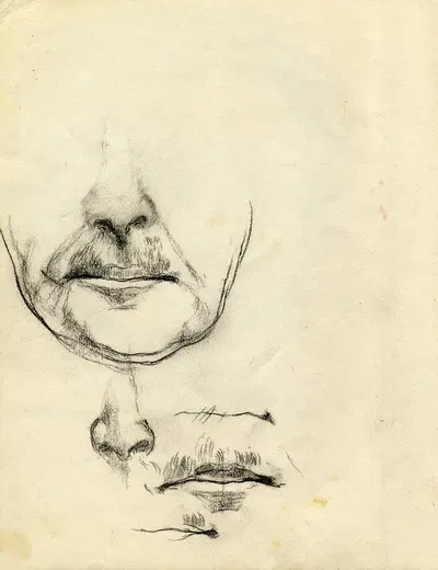 Studies van de mond en de neus voor het portret van Willem Elsschot uit 1942 by Франц Мельхерс, 1942 — digital art print…