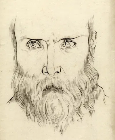 Portret van een man met een baard by Жерар Портьель, 1870 — digital art print download