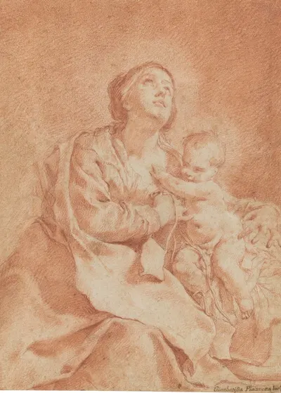 The Madonna and Child by Джованни Баттиста Пьацетта — digital art print download