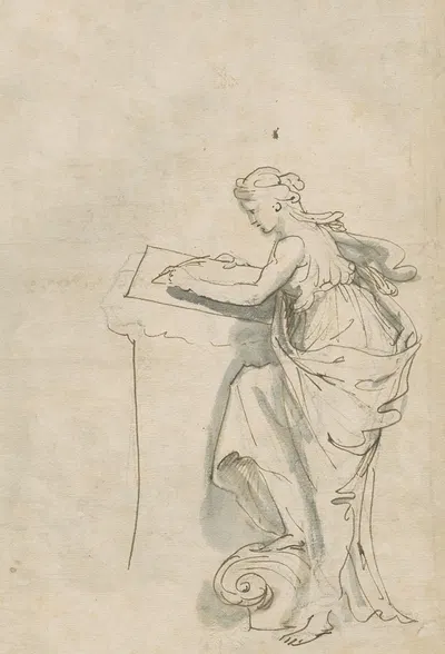 Woman writing by Jan Claudius de Cock, 1682-1735 — digital art print download
