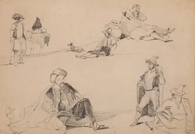 Figure studies in costume by Джон Фредерик Льюис — digital art print download
