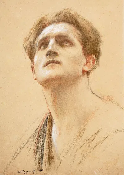Study of a head for Saint John by Pascal-Adolphe-Jean Dagnan-Bouveret, 1924 — digital art print download