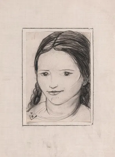Head of a little girl by Victor Rousseau, 1865 — digital art print download