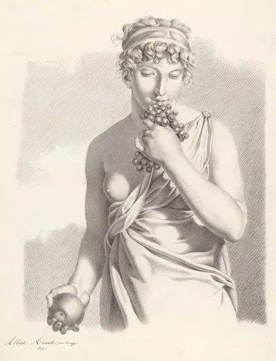 Half-figure of a woman with fruits by Albert Annoot, 1812 — digital art print download