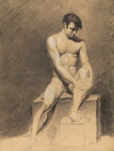 Seated nude by Albert Voituron — digital art print download