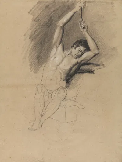 Seated nude by Albert Voituron — digital art print download