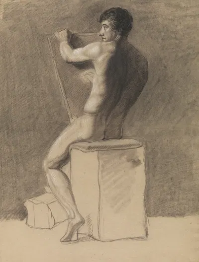 Seated nude by Albert Voituron — digital art print download