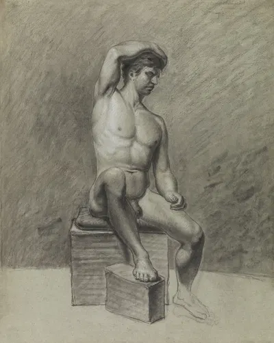 Seated nude by Albert Voituron — digital art print download