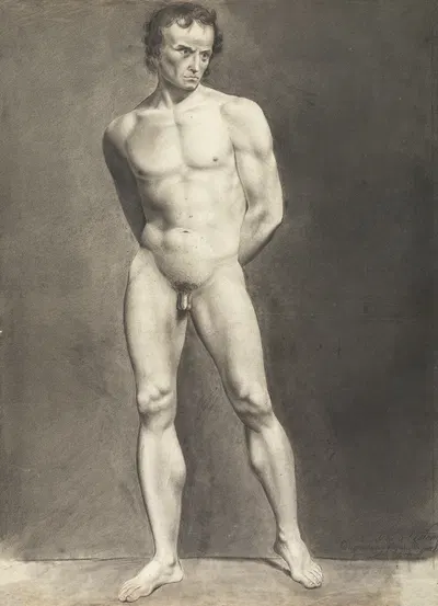 Standing male nude by Albert Voituron — digital art print download