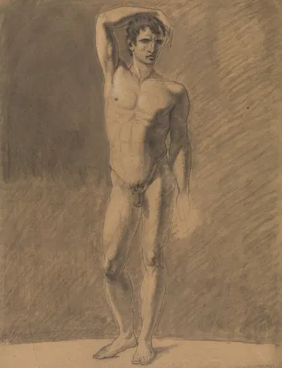 Standing male nude by Albert Voituron — digital art print download