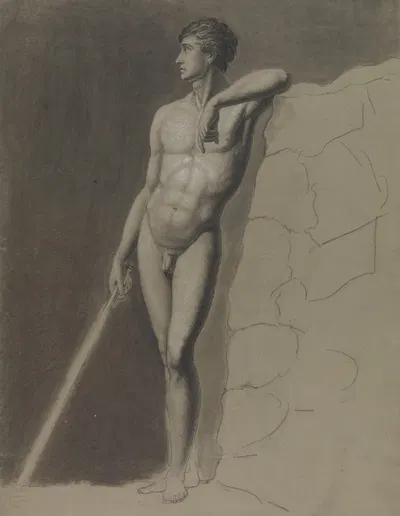 Standing male nude by Albert Voituron — digital art print download