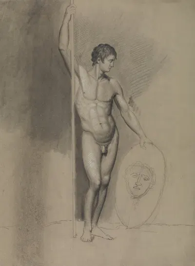 Standing male nude by Albert Voituron — digital art print download