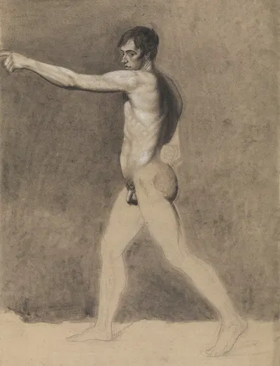 Standing male nude by Albert Voituron — digital art print download