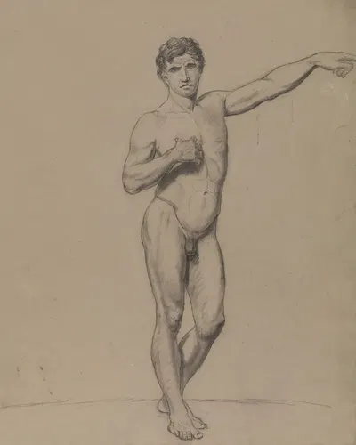 Standing male nude by Albert Voituron — digital art print download